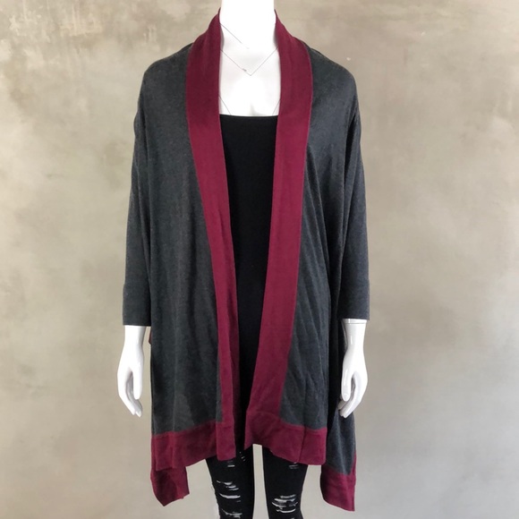 Jenna Jameson Sweaters - My Gray & Burgundy Shrug